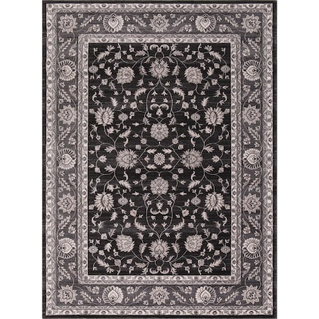 Concord Global 6 ft. 7 in. x 9 ft. 3 in. Kashan Mahal - Anthracite 28236